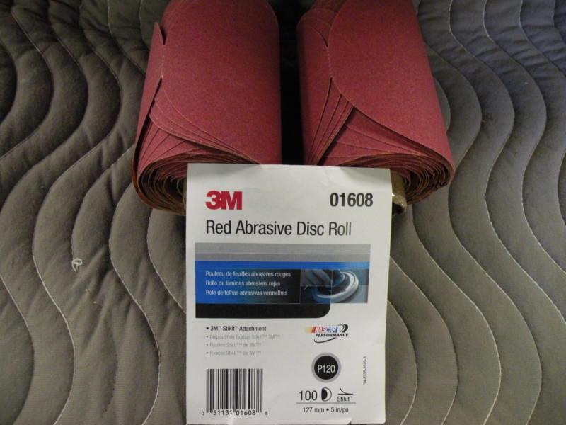 3m red abrasive disc roll   5" stikit,   grade-p120,   1 roll