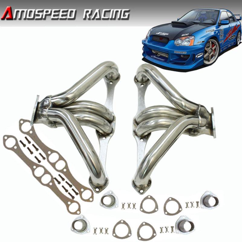 1955-1957 sbc chevy shorty hugger headers corvette bel air stainless steel