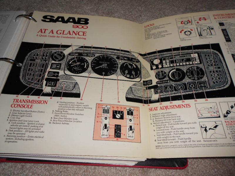 Saab 900 quick guide for comfortable driving brochure oem : used 