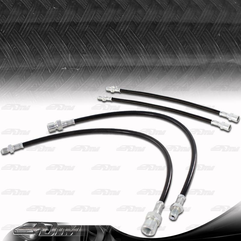 1994-2001 bmw e38 750il 740il 740i front & rear stainless steel brake line black