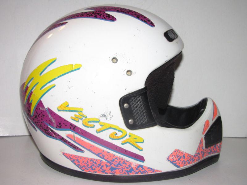 Vintage motorcycle helmet motocross full face vector 