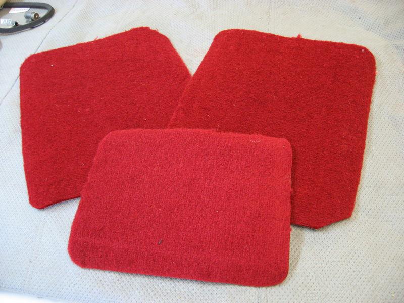 68 69 70 71 72 corvette, rear compartment, storage door carpet, cut pile red