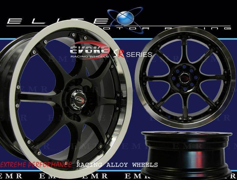 18" evoke c8 wheels/rim 4 lugs glossblack 4x100/108