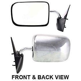 Chrome manual side view door mirror assembly driver's left (6x9)