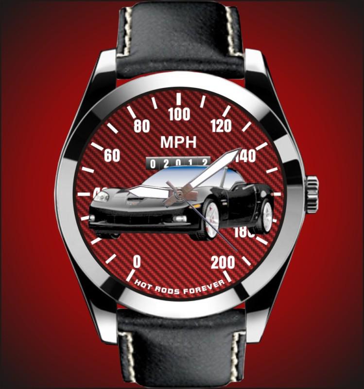 Black vette 2009 2010 2011 2012 c6 speedometer meter auto leather carbon fiber 