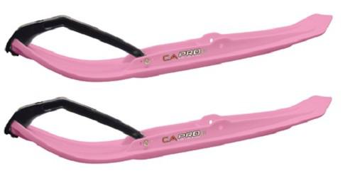 Pair of green c&a pro mtx 8" snowmobille mountain/trail skis w/black c&a loops