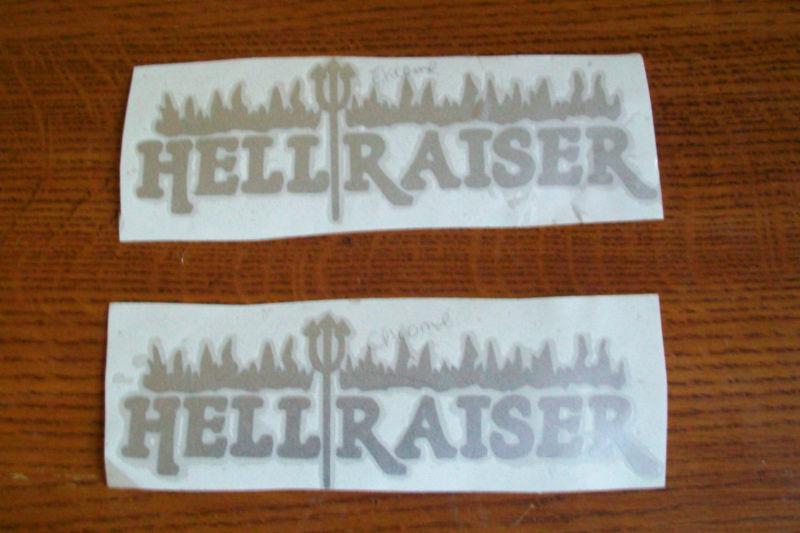 Hellraiser decal, chrome silver, lot of 2