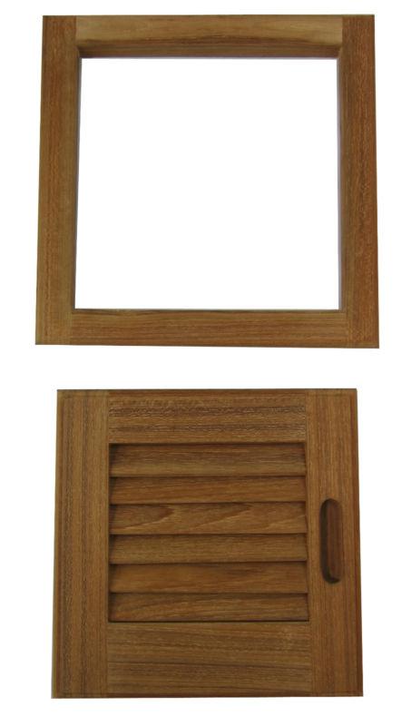 Brand New Teak Louvered Cabinet Doors, 12