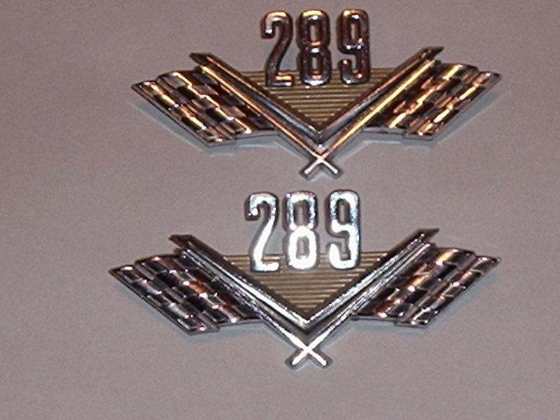 2- 65 66 fairlane 289 fender emblem ornament grade a oe ford oem c5ob-16237-a gu