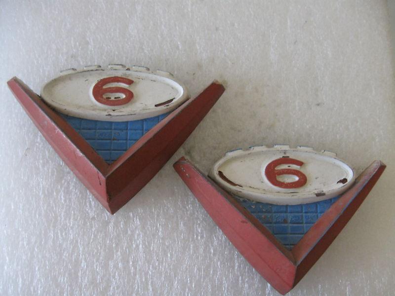 2 " v6"  gmc truck  hood emblems  badge script trim    metal  2419879 