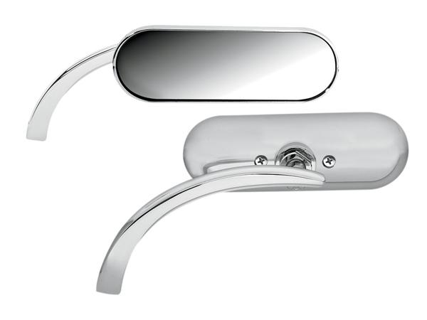Arlen ness mini oval chrome micro mirrors set for harley softail dyna sportster