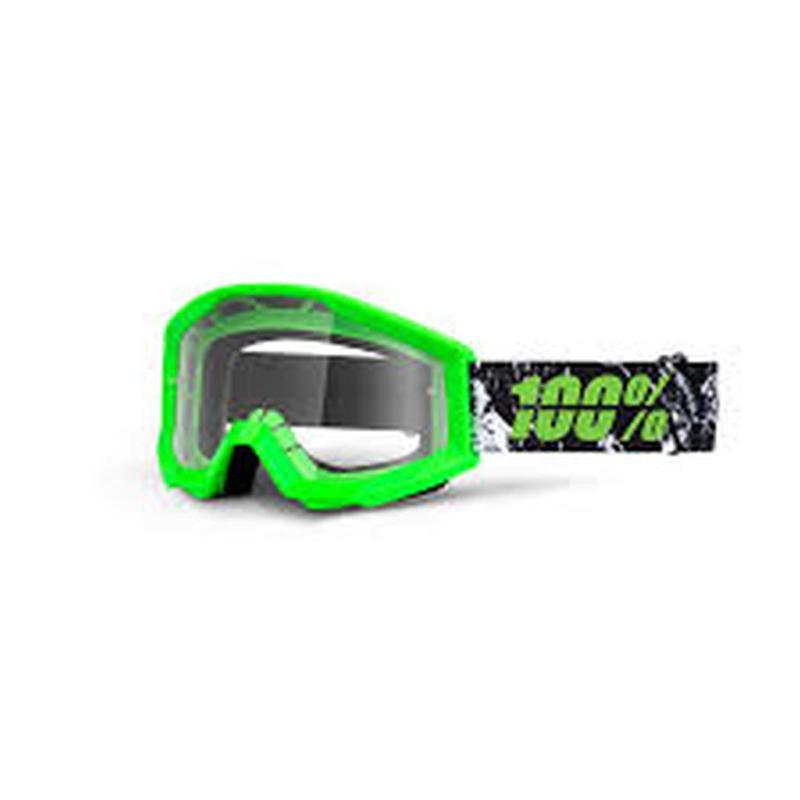 New 100% the strata adult goggles, crafty lime, with clear lens