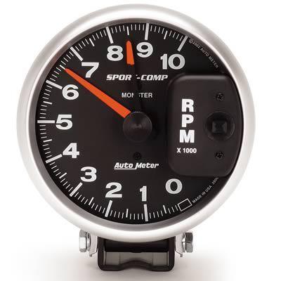 Autometer sport-comp monster tachometer 0-10,000 5" dia black face 3900