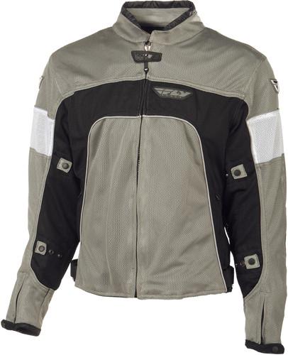 Fly racing coolpro ii mesh motorcycle jacket silver/black medium 477-4034-2