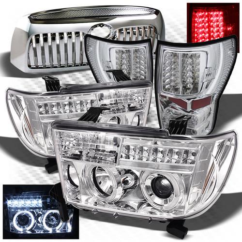 07-09 tundra halo projector headlights + led perform tail lights + front grille