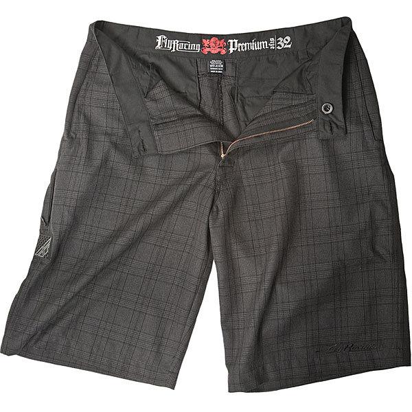 Fly racing mulligan ii shorts black plaid (mens us 26)