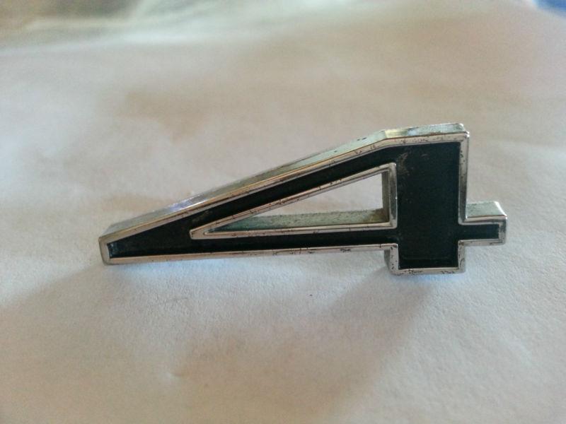 1967-1972 corvette oem 427 454 hood emblem "4"  part # 3900325