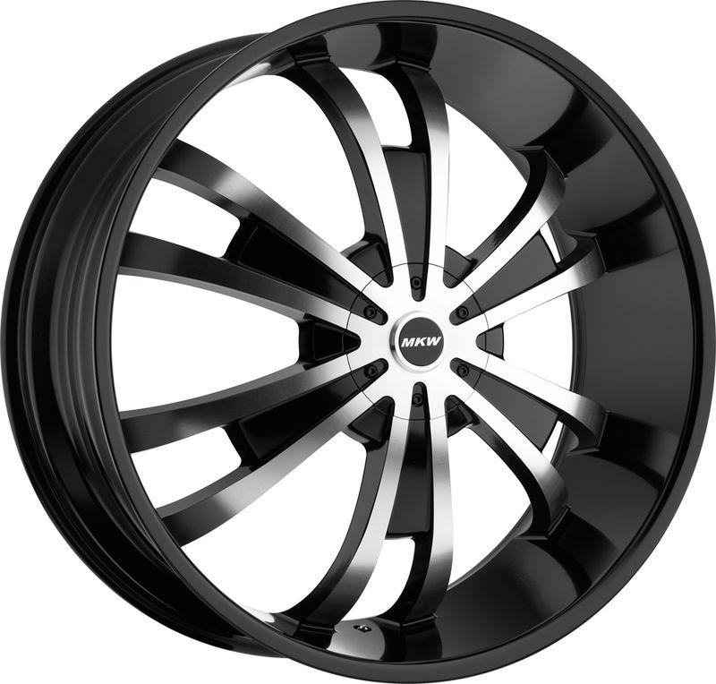 Mkw 28" black wheels chevy 1500 gmc escalade  denali donks