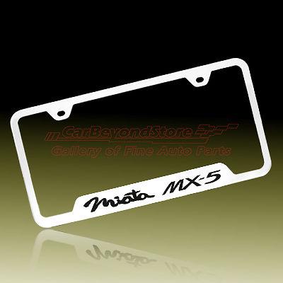 Mazda miata mx-5 chrome steel license plate frame, lifetime warranty + free gift