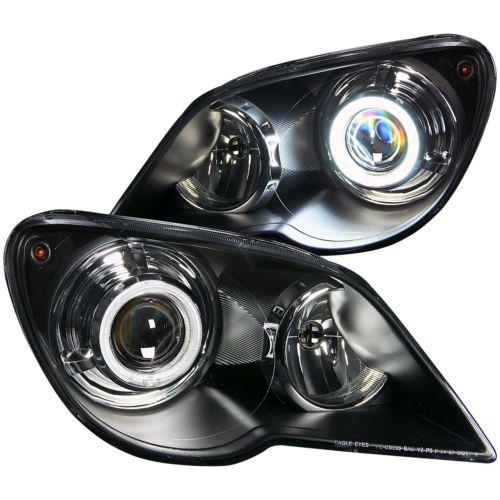 Anzo headlights projector halo black clear ccfl for 2007-2008 pacifica 111188