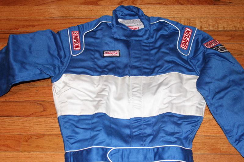 New Simpson Blue Sateen Racing Suit Size Medium - Dirt Track, Sprint, ARCA, US $290.00, image 2