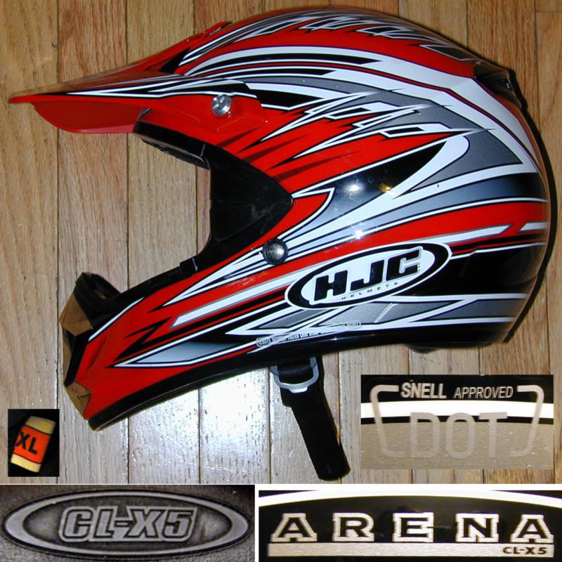 Hjc "arena" clx5 cl-x5 size xl (7-5/8" to 7-3/4") helmet dirtbike motocross-dot