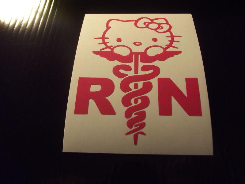 Hello kitty rn vinyl decal sticker (pink)