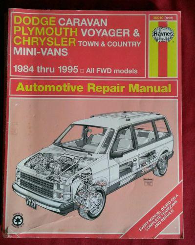Haynes, manual, 1994 - 95, dodge caravan, plymouth voyager, chrysler