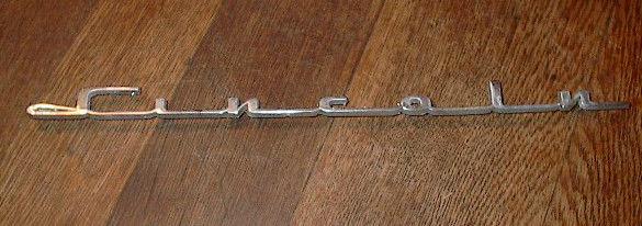 1956 lincoln script emblem  14 7/8" driver quality 55