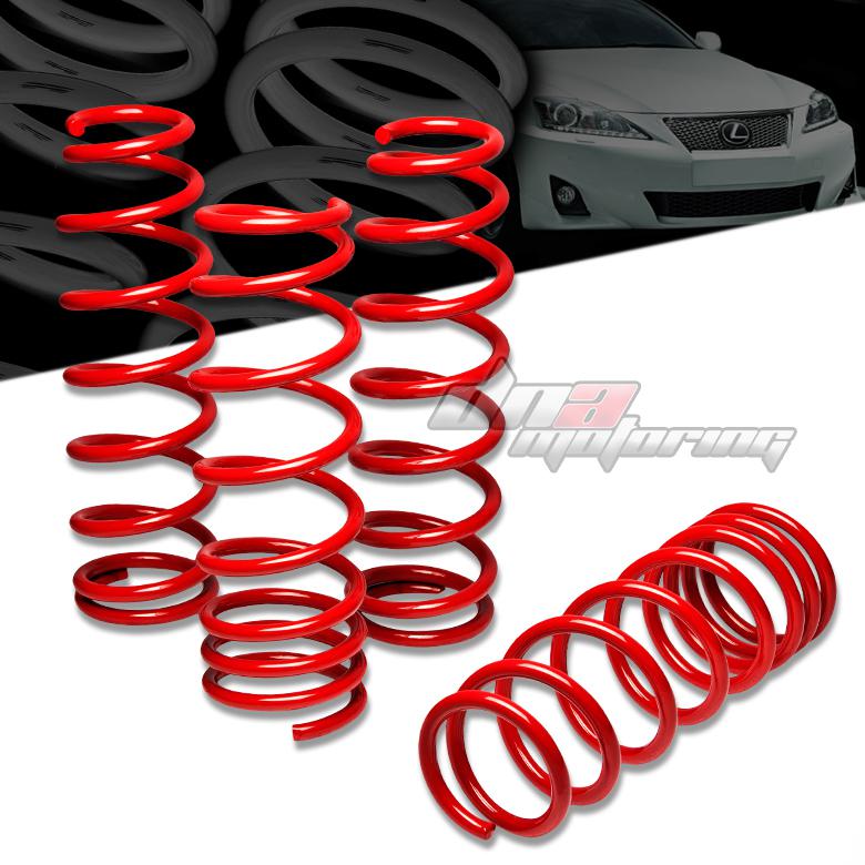 06-12 is250/is350 1.25"drop suspension red racing lowering spring 235f/215r lb