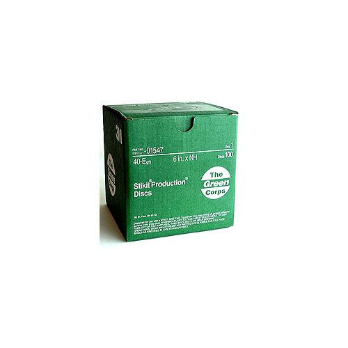 3m 6" 40 grit stikit psa green corps sandpaper sanding disc 100 in a box 1547