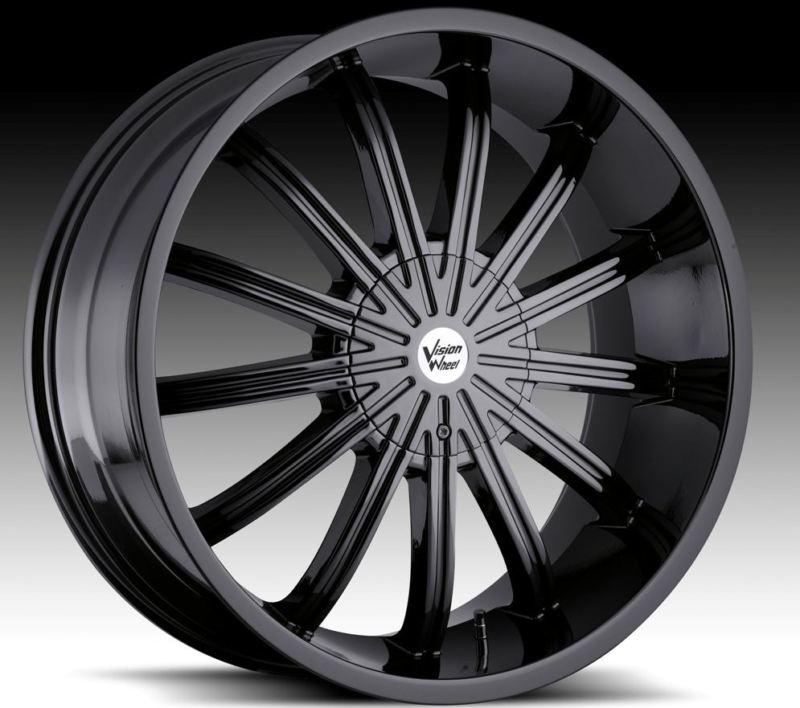 20" x 9" vision 456 xtacy 5x5 suburban fleetwood tahoe safari black wheels rims