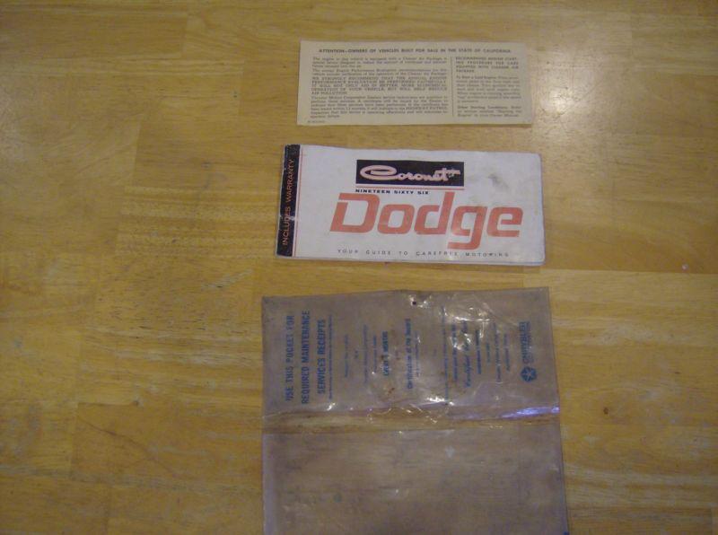 1966 dodge coronet owners manual original