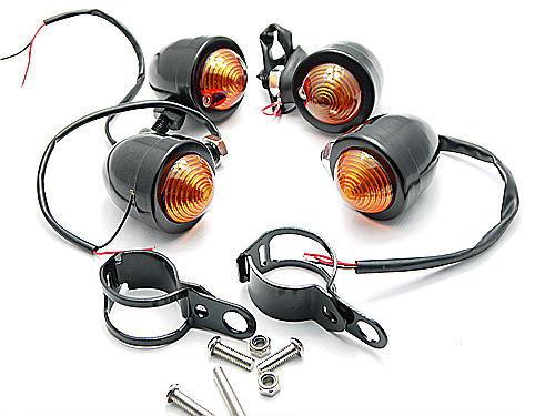 30mm-45mm 4xamber turn signal light for harley  honda suzuki yamaha black