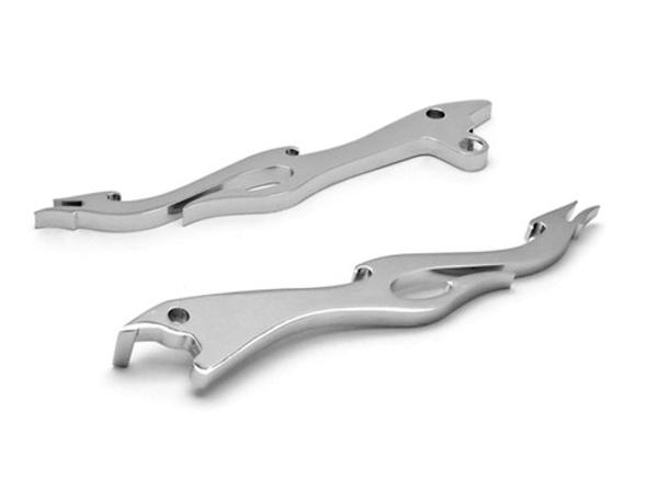 Chrome clutch + brake flame hand levers for 2005-2007 suzuki boulevard s50