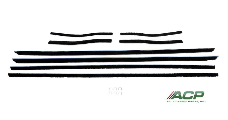 Ford mustang 67-68 window felt weatherstrip kit convertible 8 pieces 