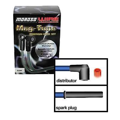 Moroso spark plug wires mag-tune spiro wound 8mm black stock boots ford v6 set