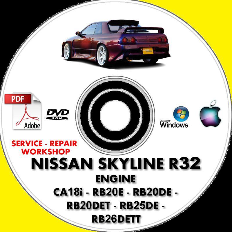 Nissan r32 skyline engine ca18i rb20e rb20de rb20det rb25d service repair manual