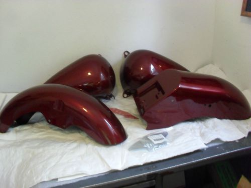 Oem nos harley softail street stalker paint set burgundy pearl tanks fenders