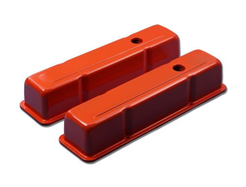 Small block chevy 58-86 steel orange tall valve cover 283 327 350 400 sbc