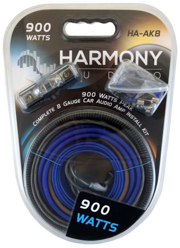 Harmony audio ha-ak8 car stereo 8 gauge 900w amp amplifier install kit - nickel