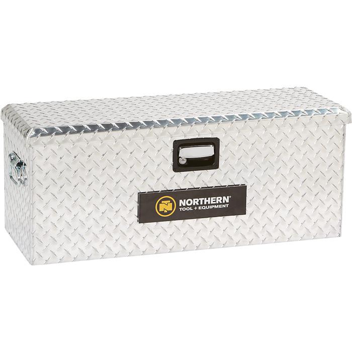 Northern tool atv truck box lockable storage box aluminum treadplate 32in