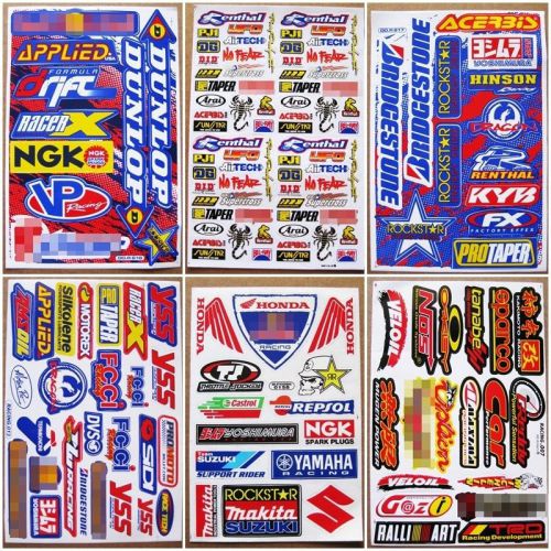 Nos nitrous moto-gp supercross dirt rider mx1 motocross racing stickers 6 sheets