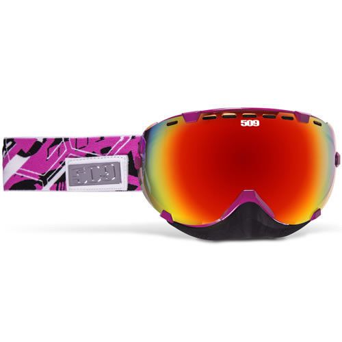 509 pink splash aviator goggle - pink / black - fire mirror / clear lens