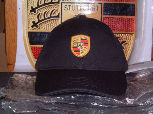 Porsche design driver's selection black crested baseball style hat nib! oem hat!