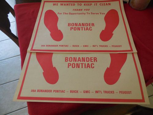Ultra rare pontiac paper floor mats bonander pontiac buick wow!!! gto firebird