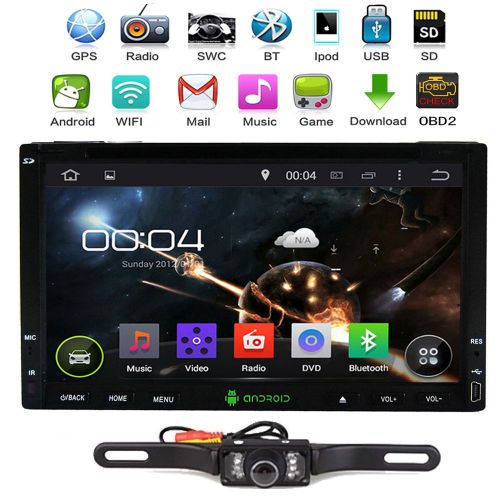 7" double 2 din android 4.4.4 car dvd stereo radio gps navi wifi 3g obd2 bt+ cam