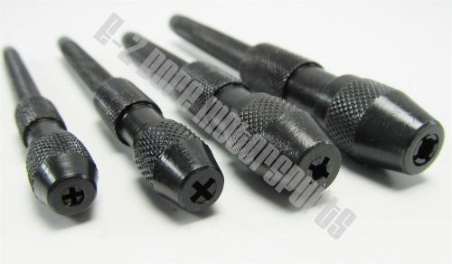 4-piece machinist pin vise vice set knurled steel 4 jaw collets  0" to 1/8"