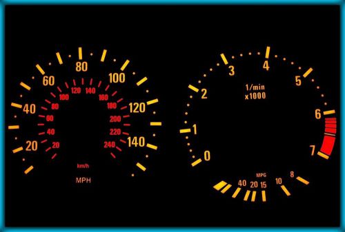 G216 bmw e38, e39, e53 x5 us 140mph black/amber el plasma glow cluster gauges