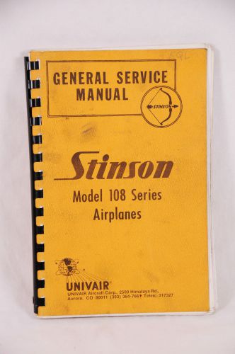 Original stinson model 108 general service manual aircraft plane engine